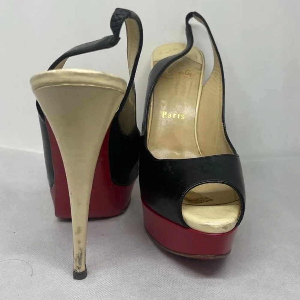 Christian Louboutin Black and Red Platform Heels